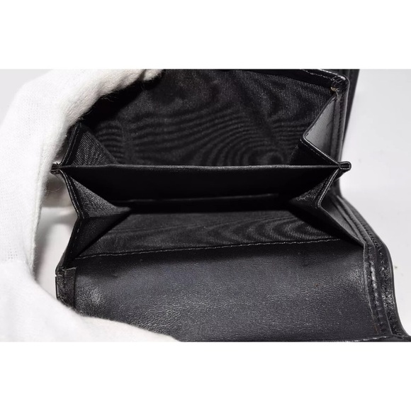 GUCCI Sherry Line Belt Clasp Tri-Fold Wallet Canvas Leather Used Unisex - Picture 7 of 11